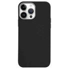 For iPhone 13 Pro Max Litchi Pattern Silver Edge Camera Frame Material Phone Case(Black) - 1