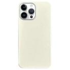 For iPhone 13 Pro Litchi Pattern Silver Edge Camera Frame Material Phone Case(White) - 1