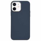 For iPhone 12 Litchi Pattern Silver Edge Camera Frame Material Phone Case(Blue) - 1