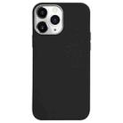For iPhone 11 Pro Max Litchi Pattern Silver Edge Camera Frame Material Phone Case(Black) - 1