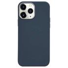 For iPhone 11 Pro Max Litchi Pattern Silver Edge Camera Frame Material Phone Case(Blue) - 1