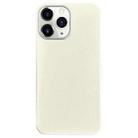 For iPhone 11 Pro Litchi Pattern Silver Edge Camera Frame Material Phone Case(White) - 1