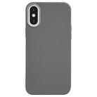 For iPhone XS / X Litchi Pattern Silver Edge Camera Frame Material Phone Case(Grey) - 1