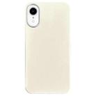 For iPhone XR Litchi Pattern Silver Edge Camera Frame Material Phone Case(White) - 1