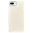 For iPhone 8 Plus / 7 Plus Litchi Pattern Silver Edge Camera Frame Material Phone Case(White) - 1