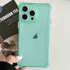 For iPhone 15 Pro Max Transparent Four-corner Shockproof TPU Phone Case(Green) - 1