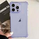 For iPhone 15 Pro Max Transparent Four-corner Shockproof TPU Phone Case(Purple) - 1