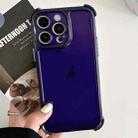 For iPhone 15 Pro Max Transparent Four-corner Shockproof TPU Phone Case(Dark Blue) - 1