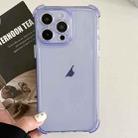 For iPhone 15 Pro Transparent Four-corner Shockproof TPU Phone Case(Purple) - 1