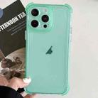 For iPhone 14 Pro Transparent Four-corner Shockproof TPU Phone Case(Green) - 1