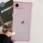 For iPhone SE 2022 / SE 2020 Transparent Four-corner Shockproof TPU Phone Case(Pink) - 1
