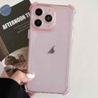 For iPhone 11 Pro Max Transparent Four-corner Shockproof TPU Phone Case(Pink) - 1