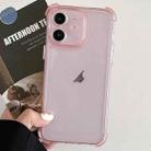 For iPhone 11 Transparent Four-corner Shockproof TPU Phone Case(Pink) - 1