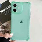 For iPhone 11 Transparent Four-corner Shockproof TPU Phone Case(Green) - 1