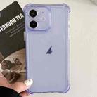 For iPhone 11 Transparent Four-corner Shockproof TPU Phone Case(Purple) - 1