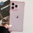 For iPhone 11 Pro Transparent Four-corner Shockproof TPU Phone Case(Pink) - 1