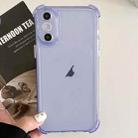 For iPhone XS Max Transparent Four-corner Shockproof TPU Phone Case(Purple) - 1