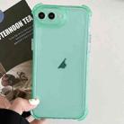 For iPhone 8 Plus / 7 Plus Transparent Four-corner Shockproof TPU Phone Case(Green) - 1