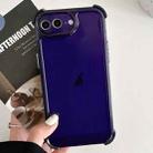 For iPhone 8 Plus / 7 Plus Transparent Four-corner Shockproof TPU Phone Case(Dark Blue) - 1