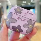 For AirPods 4 Oil Painting Floral Matte Earphones Protective Case(Purple) - 1