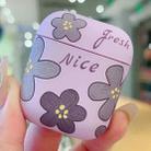 For AirPods 1 / 2 Oil Painting Floral Matte Earphones Protective Case(Purple) - 1