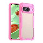 For Google Pixel 9 Armor Glaze PC Hybrid TPU Phone Case(Pink) - 1