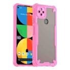 For Google Pixel 5a Armor Glaze PC Hybrid TPU Phone Case(Pink) - 1