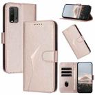 For Redmi 9T Triangle Pattern Buckle Clasp Leather Phone Case(Rose Gold) - 1