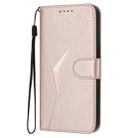 For Redmi 9T Triangle Pattern Buckle Clasp Leather Phone Case(Rose Gold) - 2