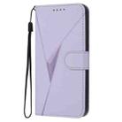 For Redmi 9T Triangle Pattern Buckle Clasp Leather Phone Case(Light Purple) - 2