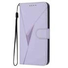 For Redmi 10A Triangle Pattern Buckle Clasp Leather Phone Case(Light Purple) - 2
