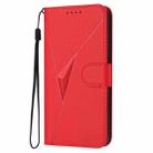 For Redmi 10C Triangle Pattern Buckle Clasp Leather Phone Case(Red) - 2