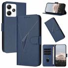 For Redmi 12 5G Triangle Pattern Buckle Clasp Leather Phone Case(Royal Blue) - 1