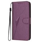 For Redmi 13 4G Triangle Pattern Buckle Clasp Leather Phone Case(Dark Purple) - 2