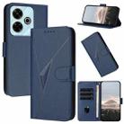 For Redmi 13 4G Triangle Pattern Buckle Clasp Leather Phone Case(Royal Blue) - 1