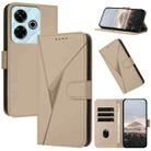 For Redmi 13 4G Triangle Pattern Buckle Clasp Leather Phone Case(Gold) - 1