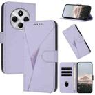 For Redmi 14C 4G Triangle Pattern Buckle Clasp Leather Phone Case(Light Purple) - 1
