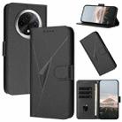 For Redmi A3 Pro Triangle Pattern Buckle Clasp Leather Phone Case(Black) - 1