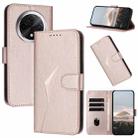 For Redmi A3 Pro Triangle Pattern Buckle Clasp Leather Phone Case(Rose Gold) - 1