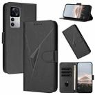 For Redmi K50 Ultra Triangle Pattern Buckle Clasp Leather Phone Case(Black) - 1