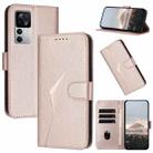 For Redmi K50 Ultra Triangle Pattern Buckle Clasp Leather Phone Case(Rose Gold) - 1