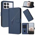 For Redmi K70E Triangle Pattern Buckle Clasp Leather Phone Case(Royal Blue) - 1