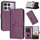 For Redmi K70 Ultra Triangle Pattern Buckle Clasp Leather Phone Case(Dark Purple) - 1