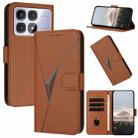 For Redmi K70 Ultra Triangle Pattern Buckle Clasp Leather Phone Case(Brown) - 1