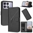 For Redmi K70 Ultra Triangle Pattern Buckle Clasp Leather Phone Case(Black) - 1