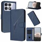 For Redmi K70 Ultra Triangle Pattern Buckle Clasp Leather Phone Case(Royal Blue) - 1