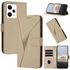 For Redmi Note 12 Pro 5G Global Triangle Pattern Buckle Clasp Leather Phone Case(Gold) - 1