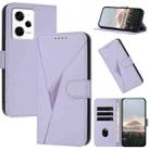 For Redmi Note 12 Pro 5G Global Triangle Pattern Buckle Clasp Leather Phone Case(Light Purple) - 1