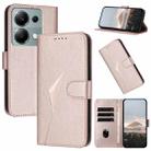 For Redmi Note 13 Pro 4G Triangle Pattern Buckle Clasp Leather Phone Case(Rose Gold) - 1