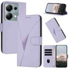 For Redmi Note 13 Pro 4G Triangle Pattern Buckle Clasp Leather Phone Case(Light Purple) - 1